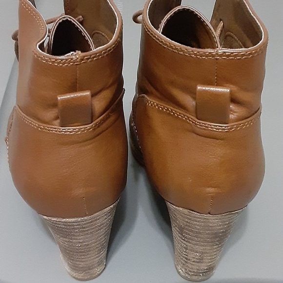 Women's Wedge Booties - Brown Size 11 - Picture 4 of 5